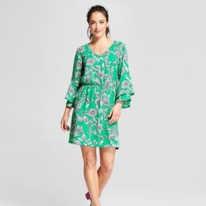Green Floral Print Dress